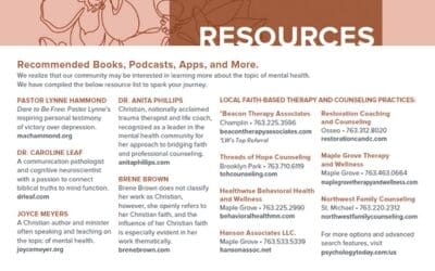 Recommended Therapists & Counselors, Support Groups, Books, Podcasts, Apps, and More